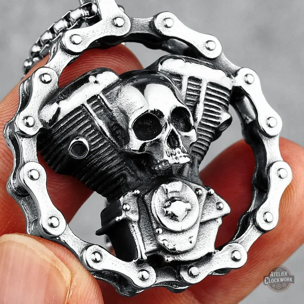 Pendentif homme au design audacieux engrenage