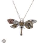 Pendentif Libellule Steampunk en design mécanique