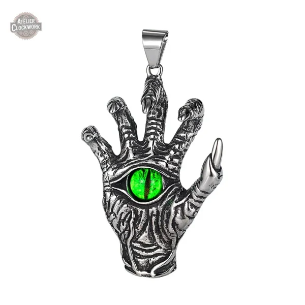 Pendentif tendance pour homme, style Khamsa Steampunk