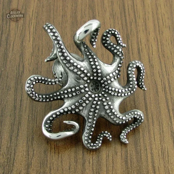 Pendentif octopus en acier pour dandy moderne