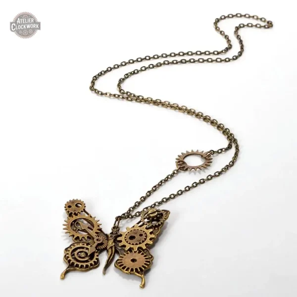 pendentif-papillon-mecanique-1 Pendentif Papillon Mécanique élégant en style steampunk