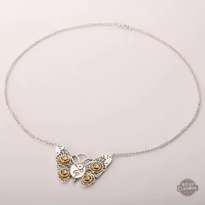 Pendentif femme papillon, accessoire steampunk unique