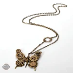 Pendentif en forme de papillon, inspiration steampunk