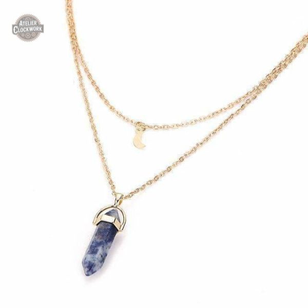 Pendentif lunaire en pierre de lune pour un look unique
