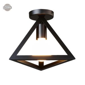 Plafonnier noir triangulaire style industriel