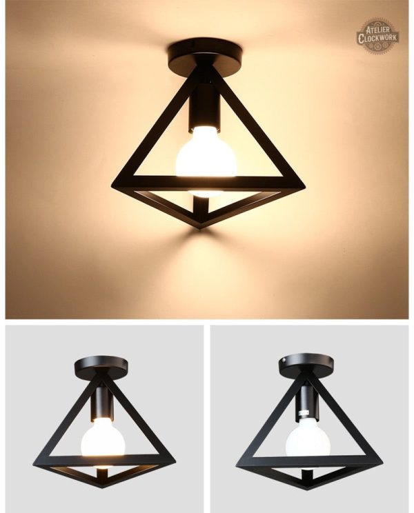 Éclairage noir design triangulaire pour intérieur