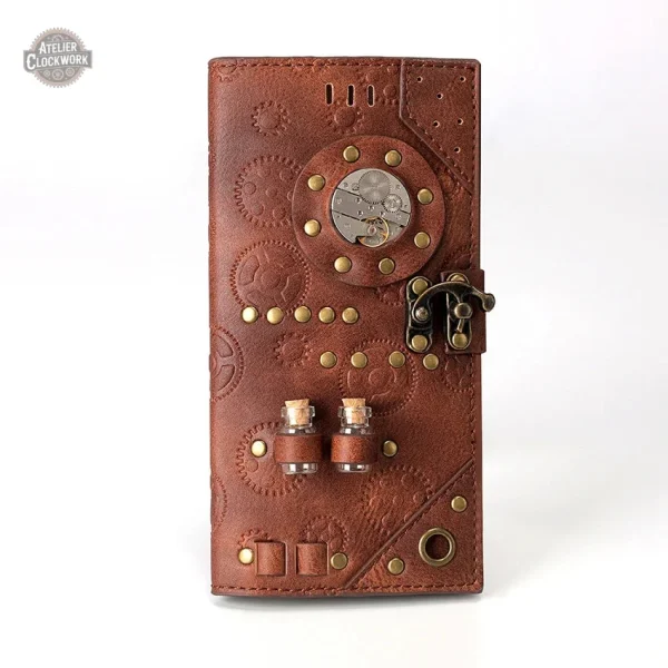 Style Steampunk : portefeuille long unique