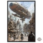Poster décoratif Steampunk, esthétique rétro-futuriste
