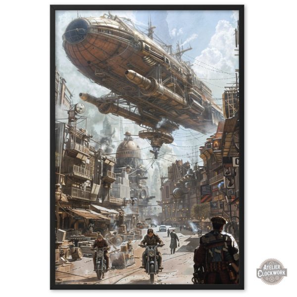Poster décoratif Steampunk, esthétique rétro-futuriste