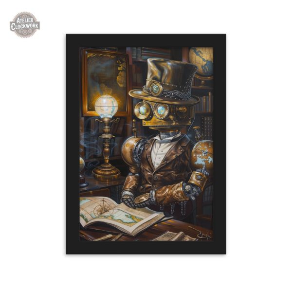 Illustration de robot intelligent dans un style steampunk