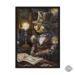 Affiche décorative steampunk avec un robot savant
