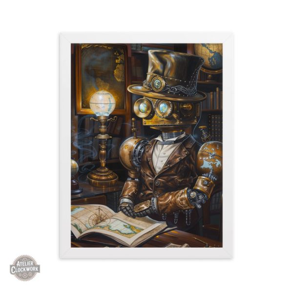 Affiche originale steampunk mettant en avant un robot