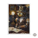 Illustration unique de robot savant dans le style steampunk