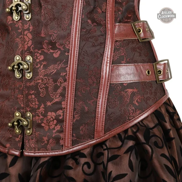 Tenue steampunk féminine en robe corsetée