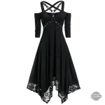 Robe gothique à épaules dénudées en noir