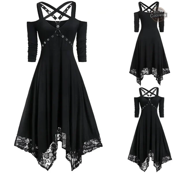Mode steampunk féminine : robe élégante en noir