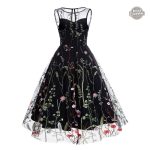Robe Vintage à Fleurs - Motifs Brodés