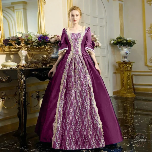 Robe Femme Inspirée de l'Époque Victorienne