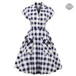 Robe Longue Bleu et Blanche - Damier Vintage