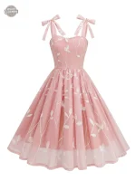 Robe Bretelles Nouées Brodée
