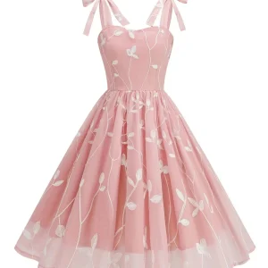 Robe Bretelles Nouées Brodée