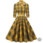 Robe vintage à carreaux écossais pour look steampunk