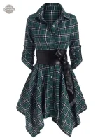 Robe Steampunk à motif tartan pour femme