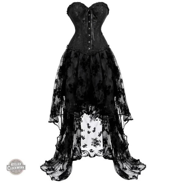 robe-corset-bustier-longue-5351-1 Robe corset gothique longue élégante et stylée