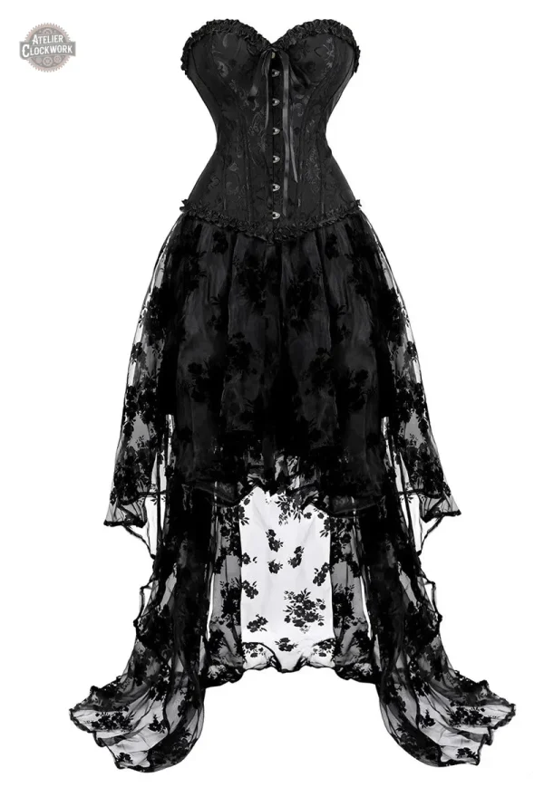 Robe longue avec corset, style gothique unique
