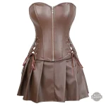Robe en cuir avec corset sexy et jupe ample
