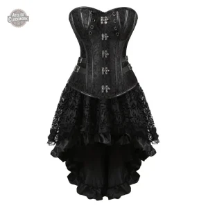 Robe Corset Noir Gothique Élégante