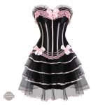 Robe Corset Rose et Noir pour une tenue Steampunk