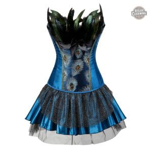 Robe de Soirée Corset Paon Steampunk