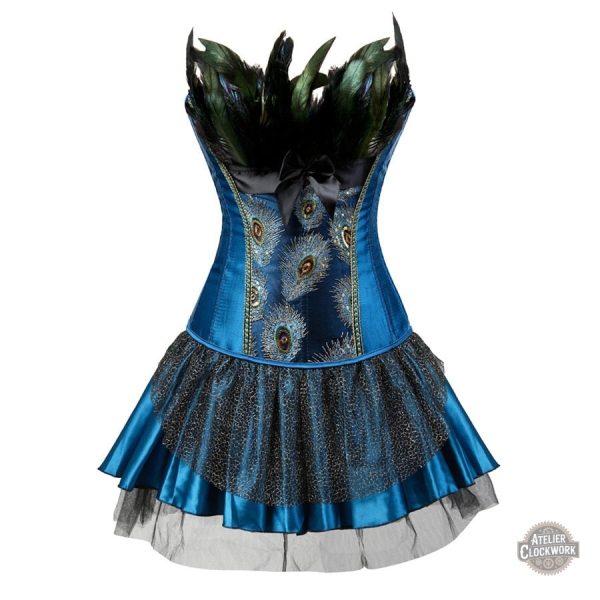 Robe victorien Steampunk aux motifs de paon