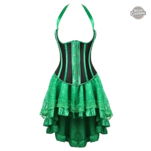 Robe victorieuse corsetée en vert