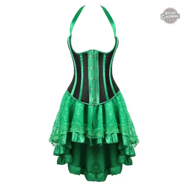 Robe victorieuse corsetée en vert