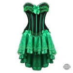 Robe corsetée vert émeraude pour femme