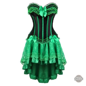 Robe corsetée vert émeraude pour femme