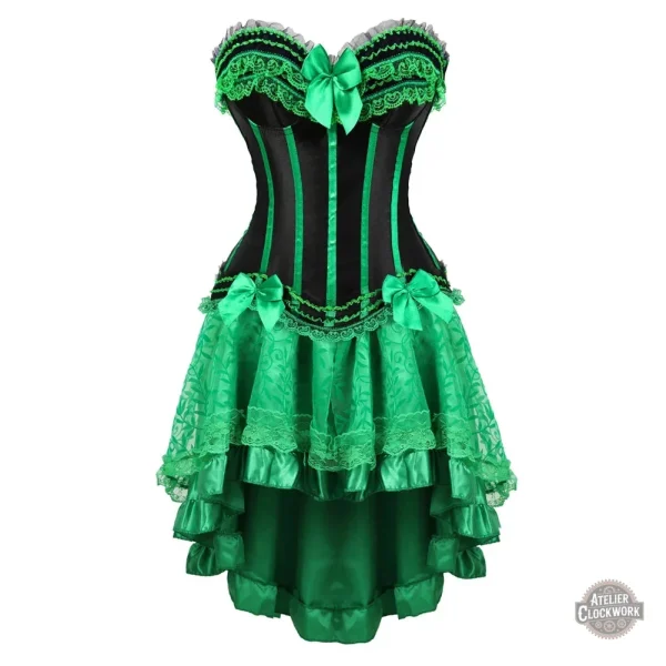 Robe corsetée vert émeraude pour femme