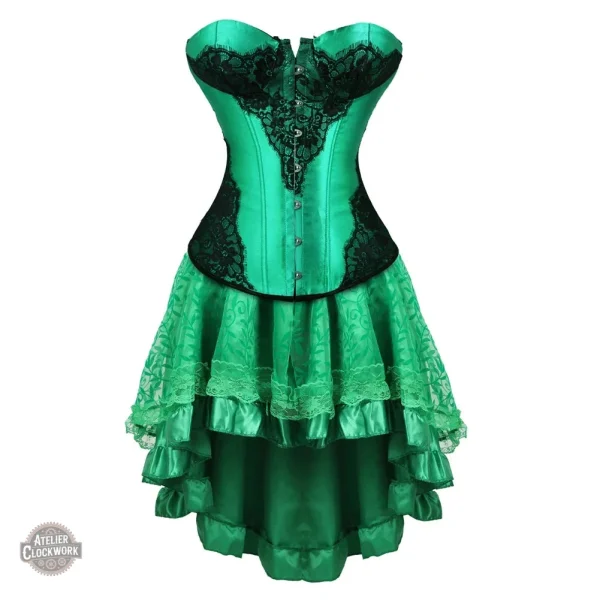 Vêtement steampunk avec corset vert