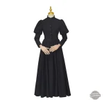 Robe de Deuil Victorienne 1880 - Élégance Gothique