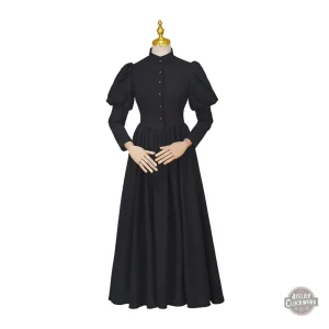 Robe de Deuil Victorienne 1880 - Élégance Gothique