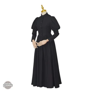 Tenue Steampunk gothique, robe de deuil vintage