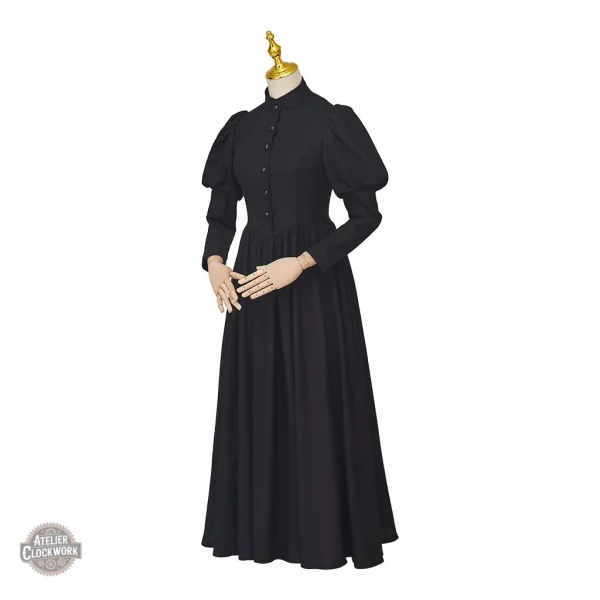 Tenue Steampunk gothique, robe de deuil vintage