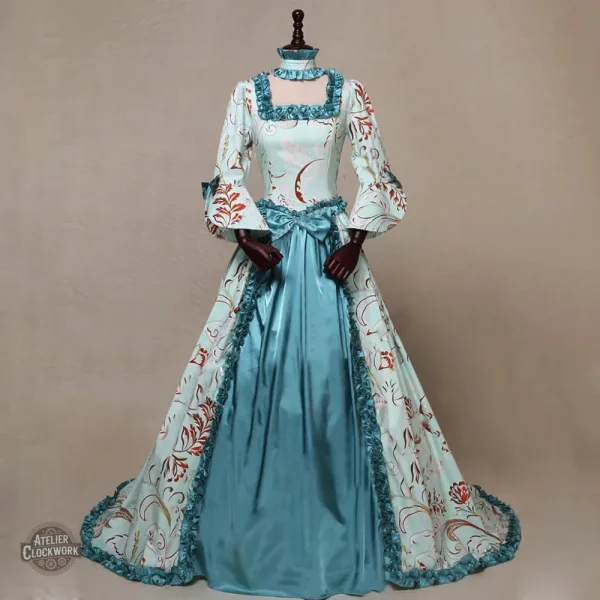 robe-de-princesse-de-fete-medievale-victorienne-pour-dame-kyhcv3-1 Robe Victorienne Bleue pour un look Steampunk élégant