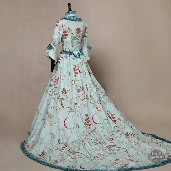 Tenue Steampunk femme : robe bleue victorienne raffinée