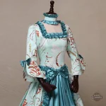 Robe élégante bleu vif pour une ambiance victorienne