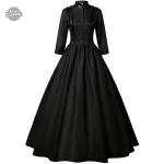 Robe de Princesse Noire Steampunk pour femme