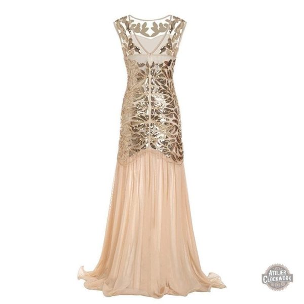 robe-de-soiree-bustier-strass-steampunk-store-1 Robe Steampunk - Bustier d'Or pour femme