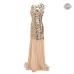 Tenue victorienne Steampunk élégante avec bustier doré
